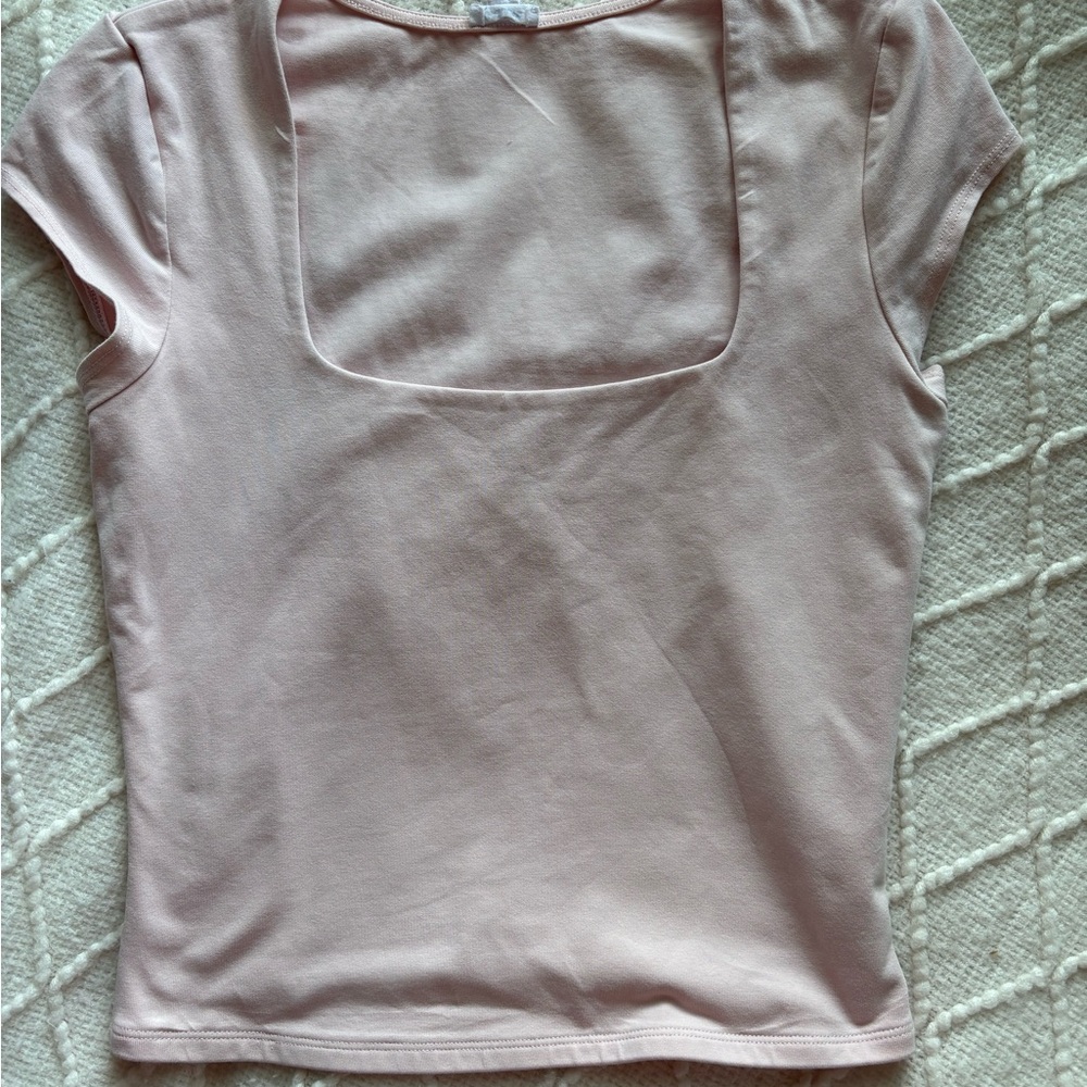Garage Pink Square Neck Crop Top